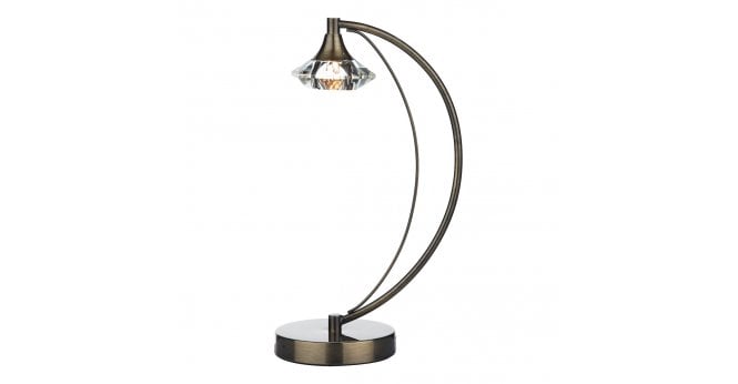 Där Lighting Luther Table Lamp Antique Brass Crystal