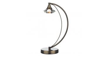 Luther Table Lamp Antique Brass Crystal