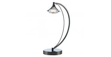 Luther Table Lamp Black Chrome Crystal