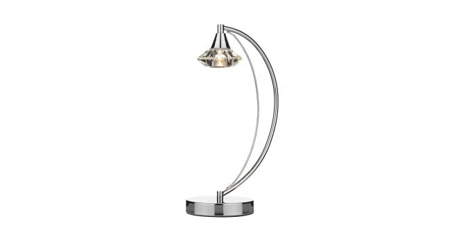 Där Lighting Luther Table Lamp Polished Chrome Crystal