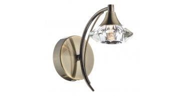 Luther Wall Light Antique Brass Crystal