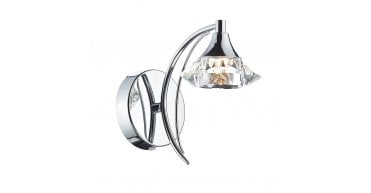 Luther Wall Light Polished Chrome Crystal