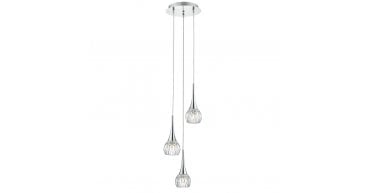 Lyall 3 Light Pendant Polished Chrome Glass