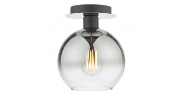 Lycia 1 Light Semi Flush Matt Black Ombre Smoked Glass