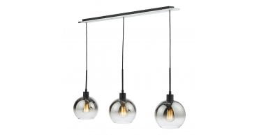 Lycia 3 Light Bar Pendant Matt Black Ombre Smoked Glass