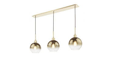 Lycia 3 Light Bar Pendant Satin Gold and Gold Ombre Glass