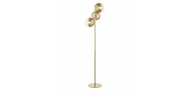 Lycia 3 Light Floor Lamp Satin Gold and Gold Ombre Glass