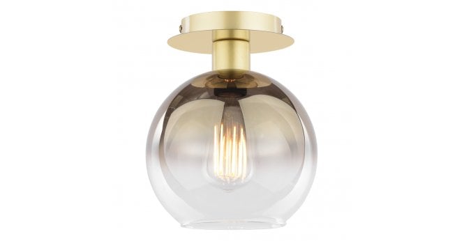 Där Lighting Lycia Semi-Flush Satin Gold and Gold Ombre Glass
