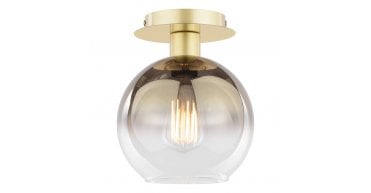 Lycia Semi-Flush Satin Gold and Gold Ombre Glass