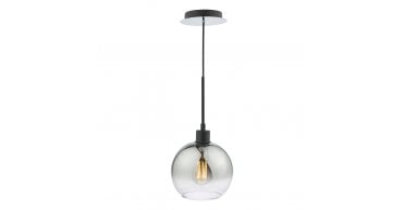 Lycia Single Pendant Matt Black Ombre Smoked Glass