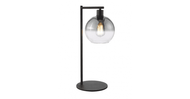 Där Lighting Lycia Table Lamp Matt Black and Smoked Ombre Glass
