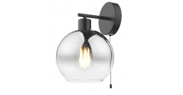 Lycia Wall Light Matt Black and Smoked Ombre Glass