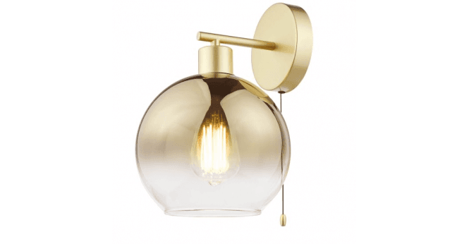 Där Lighting Lycia Wall Light Satin Gold and Gold Ombre Glass