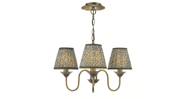 Där Lighting Lydian 3 Light Pendant Antique Bronze With Shade