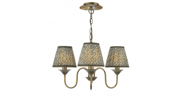 Lydian 3 Light Pendant Antique Bronze With Shade