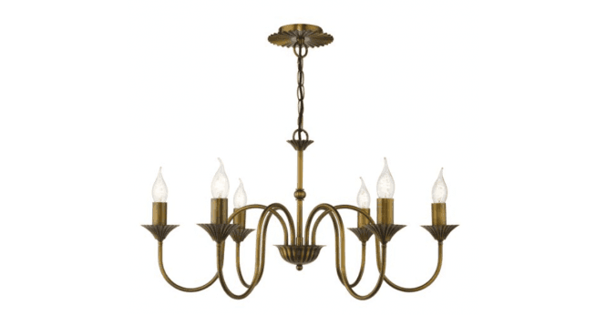 Där Lighting Lydian 6 Light Pendant Antique Bronze Fitting Only