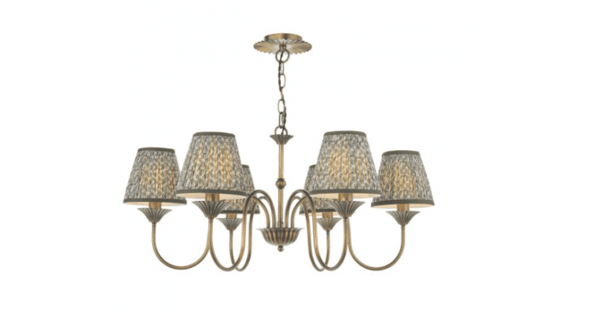 Där Lighting Lydian 6 Light Pendant Antique Bronze With Shade