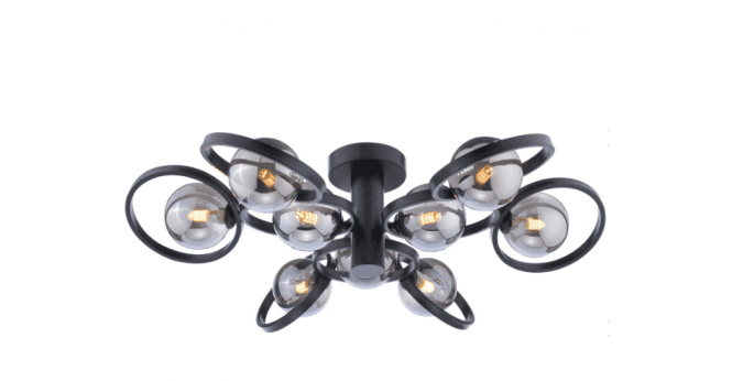 Där Lighting Lynette 9 Light Semi-Flush Satin Black Fitting Only