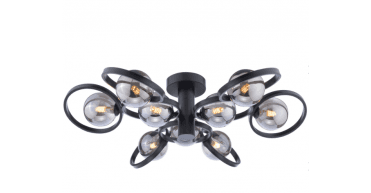 Lynette 9 Light Semi-Flush Satin Black Fitting Only
