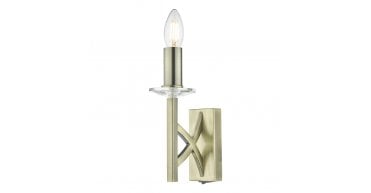 Lyon 1 Light Wall Light Antique Brass Crystal