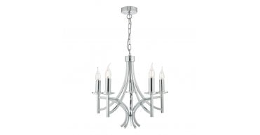 Lyon 5lt Pendant Polished Chrome & Crystal