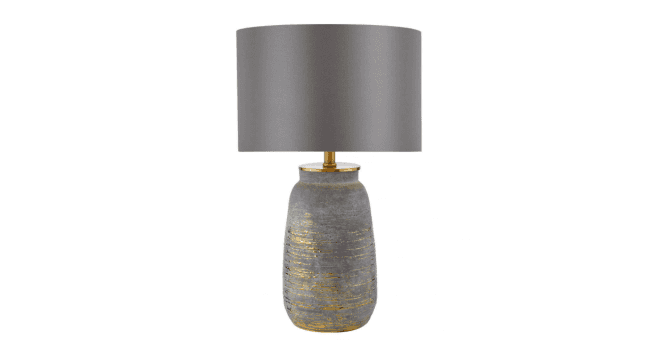 Där Lighting Lyris Grey Cotton Drum Shade 35cm