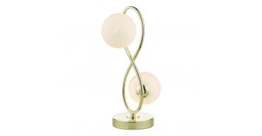 Lysandra 2 Light Table Lamp Polished Gold and Opal Glass