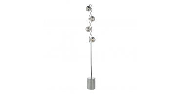 Lysandra 4 Light Floor Lamp Polished Chrome and Smoked Glass