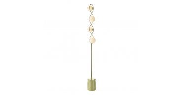 Lysandra 4 Light Floor Lamp Polished Gold and Opal Glass