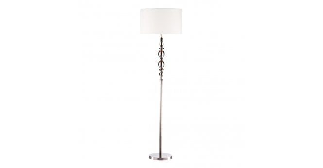Där Lighting Madrid Floor Lamp Satin Chrome With Shade