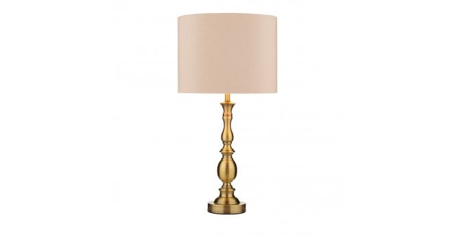 Där Lighting Madrid Table Lamp Antique Brass With Shade