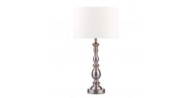 Madrid Table Lamp Satin Chrome With Shade