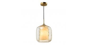 Majella Pendant Aged Brass and Champagne Glass