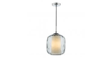 Majella Pendant Polished Chrome and Smoked Glass
