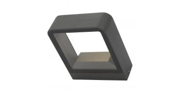 Malone Square Outdoor Wall Light Matt Grey Glass IP65 LED