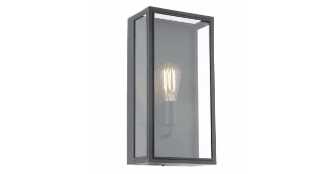 Där Lighting Mazin Outdoor Wall Light Matt Black and Glass IP44