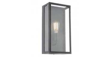 Mazin Outdoor Wall Light Matt Black and Glass IP44