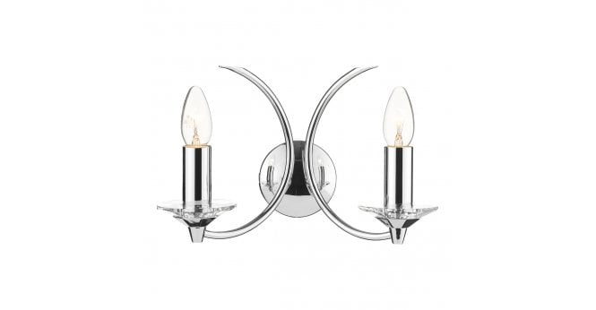 Där Lighting Medusa 2 Light Wall Light Crystal Polished Chrome