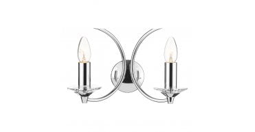 Medusa 2 Light Wall Light Crystal Polished Chrome