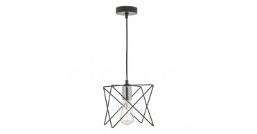 Midi 1 Light Pendant Black and Polished Chrome