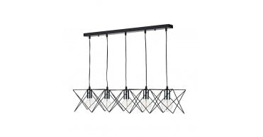 Midi 5lt Bar Pendant Black & Polished Chrome