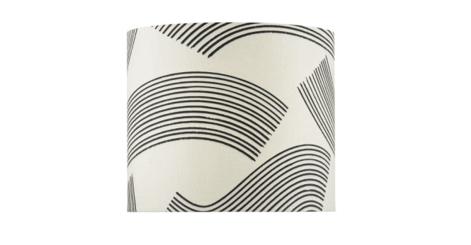 Där Lighting Miho Cream and Black Patterned Linen Shade 34cm