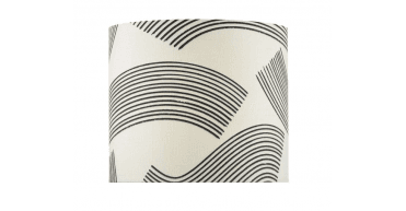 Miho Cream and Black Patterned Linen Shade 34cm