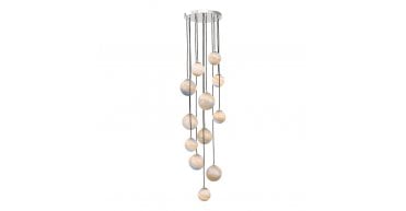 Mikara 12 Light Cluster Pendant Polished Chrome Marble Effect Glass 1.</p>5M