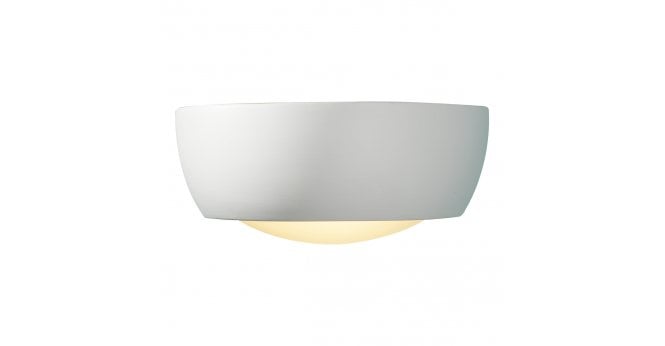 Där Lighting Milo Wall Light White Unglazed Ceramic Glass