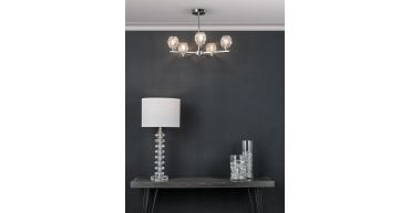 Mina Table Lamp Polished Chrome & Crystal With Shade