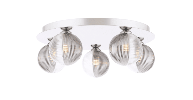 Där Lighting Mix & Match Smoked & Clear Ribbed Glass G9 10cm