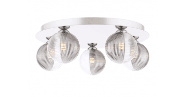 Mix & Match Smoked & Clear Ribbed Glass G9 10cm