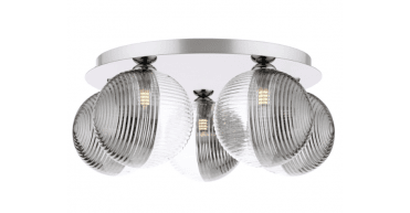 Mix & Match Smoked & Clear Ribbed Glass G9 15cm