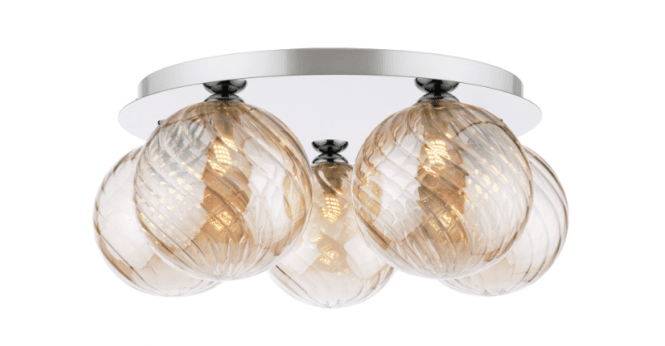 Där Lighting Mix & Match Twisted Style Amber Glass G9 15cm
